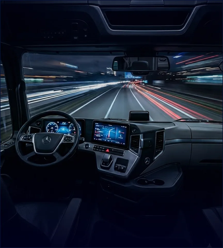 Modern commercial truck interior cockpit managed by GBY Fleet asset management