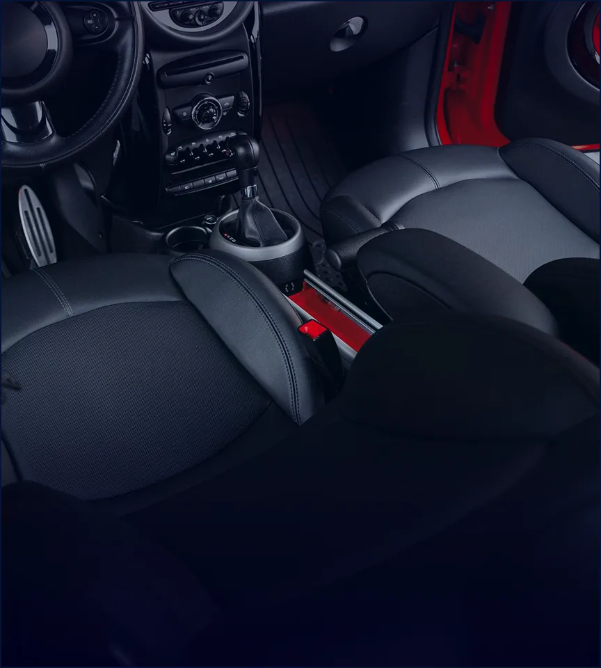 Premium passenger vehicle interior for GBY Rent corporate mobility solutions